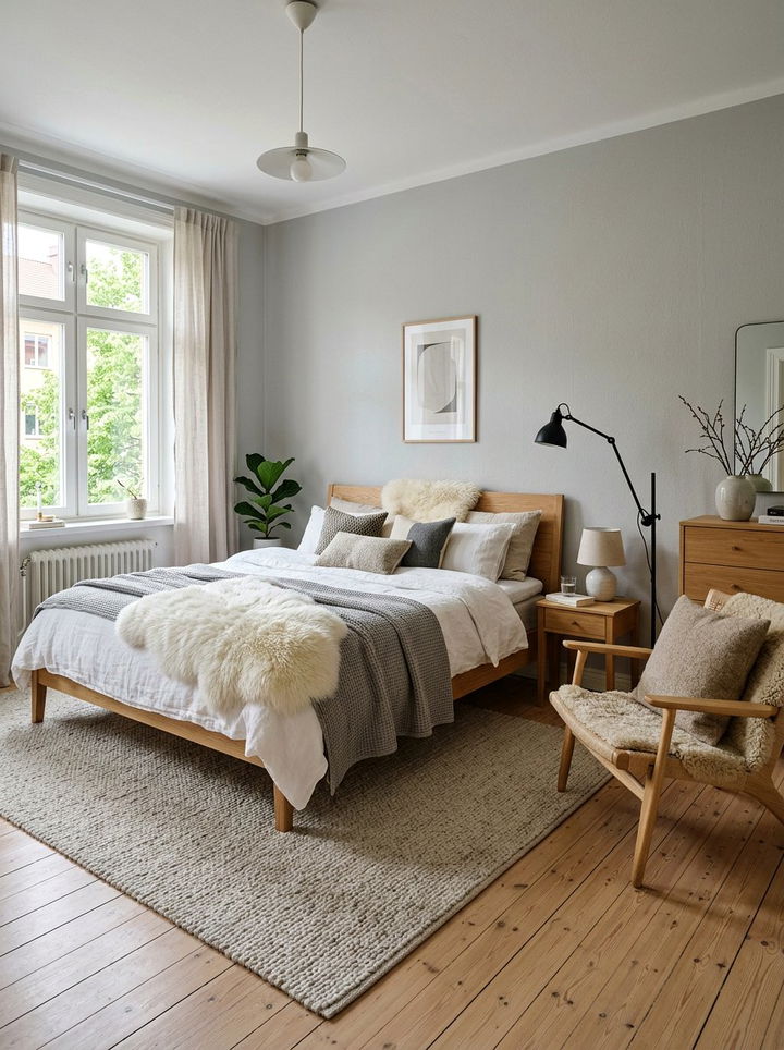 Scandinavian Gray Bedroom - 30 bedroom gray walls