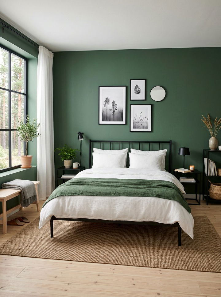 Scandinavian Green Black Bedroom - 30 forest green and black bedroom ideas