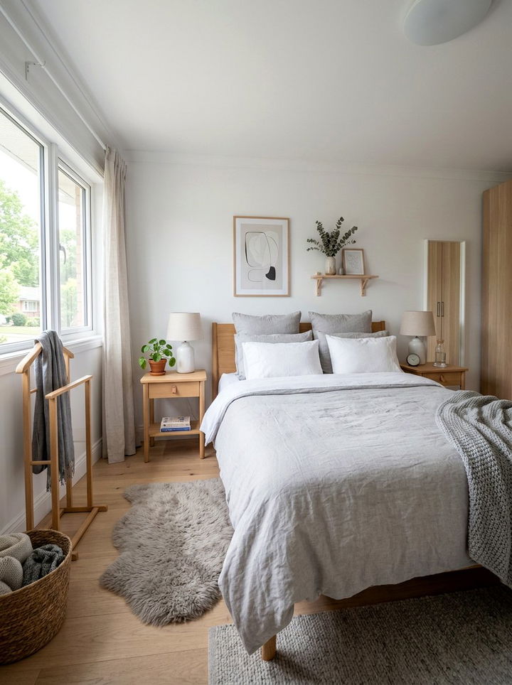 Scandinavian Grey and White Bedroom - 30 grey and white bedroom ideas