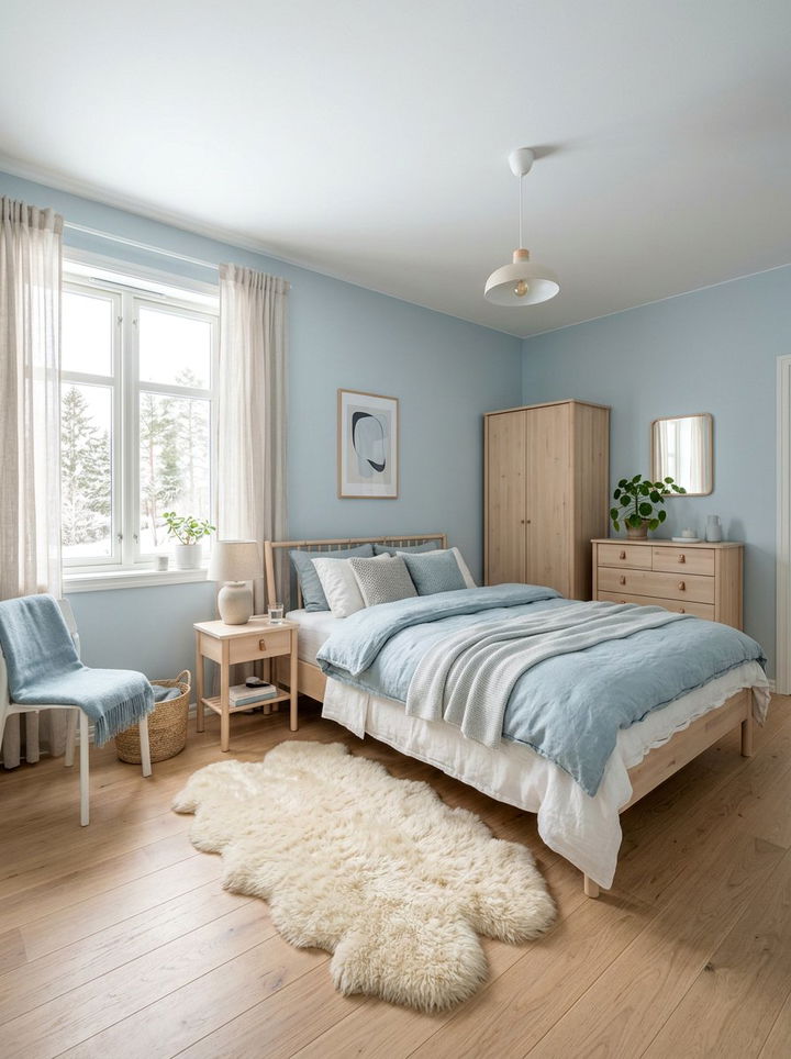 Scandinavian Ice Blue Bedroom - 30 ice blue bedroom ideas