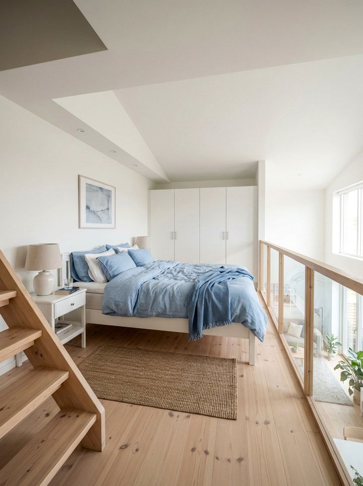 Scandinavian Mezzanine Bedroom - 30 loft bedroom ideas