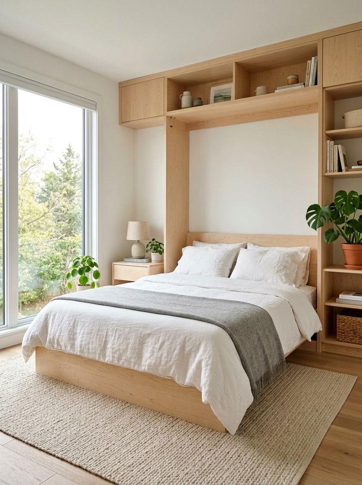 Scandinavian Murphy Bed In Bright Room - 30 bedroom murphy beds