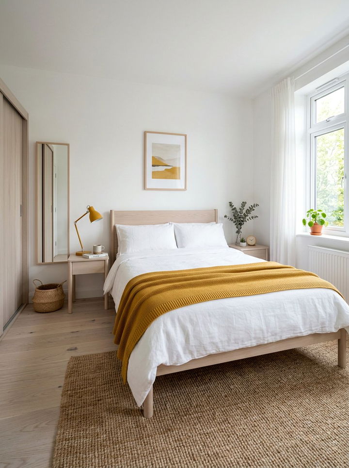 Scandinavian Mustard Bedroom - 30 mustard bedroom ideas