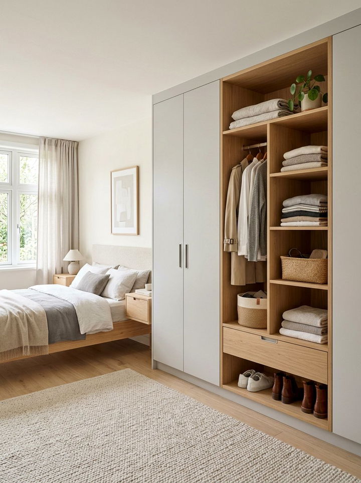 Scandinavian Neutral Wardrobe Closet - 30 bedroom closet ideas