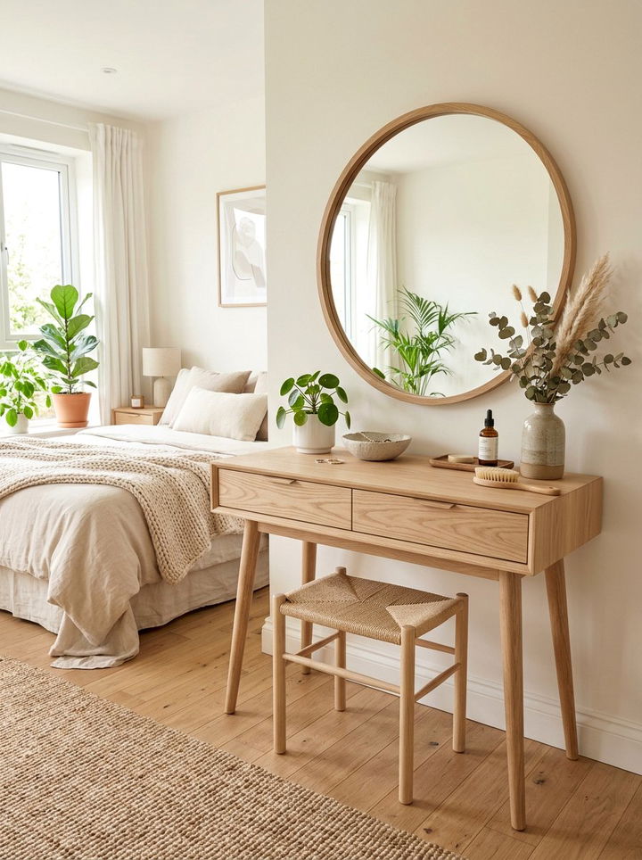 Scandinavian Oak Vanity Set - 30 bedroom vanity tables