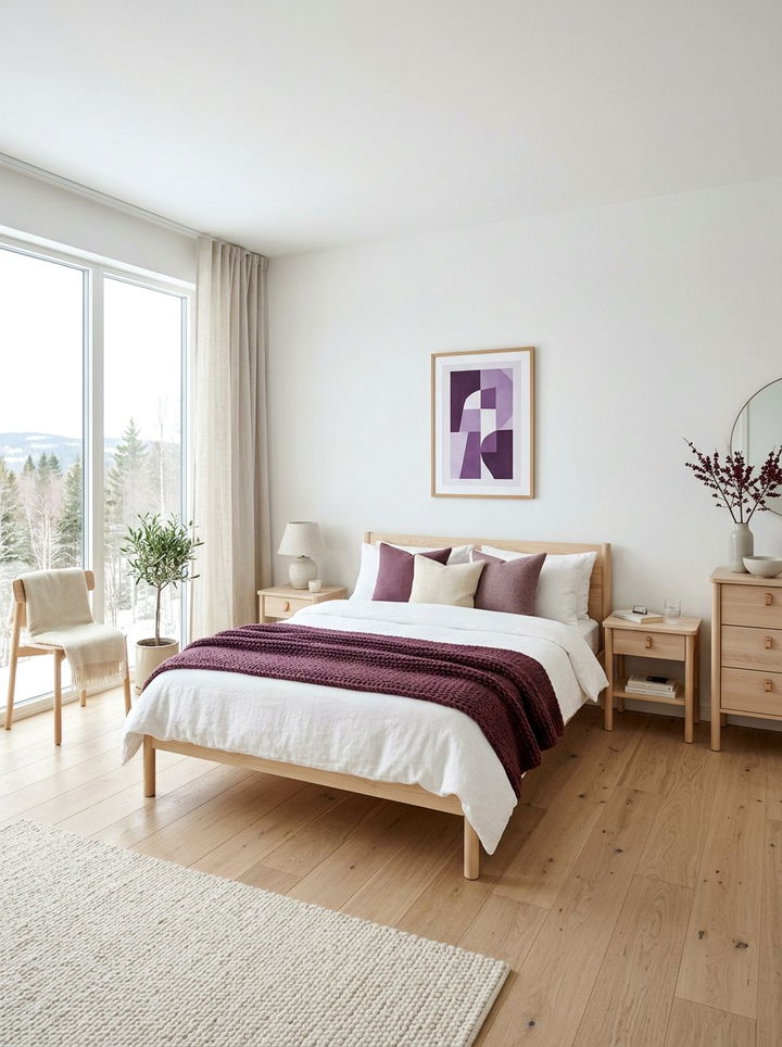 Scandinavian Plum Bedroom - 30 plum bedroom ideas