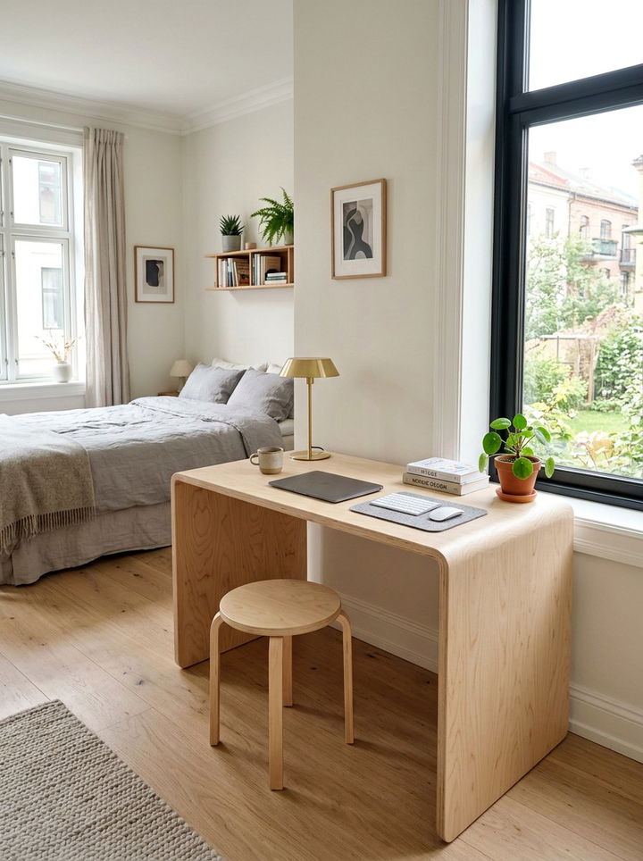 Scandinavian Plywood Desk - 30 bedroom writing desks