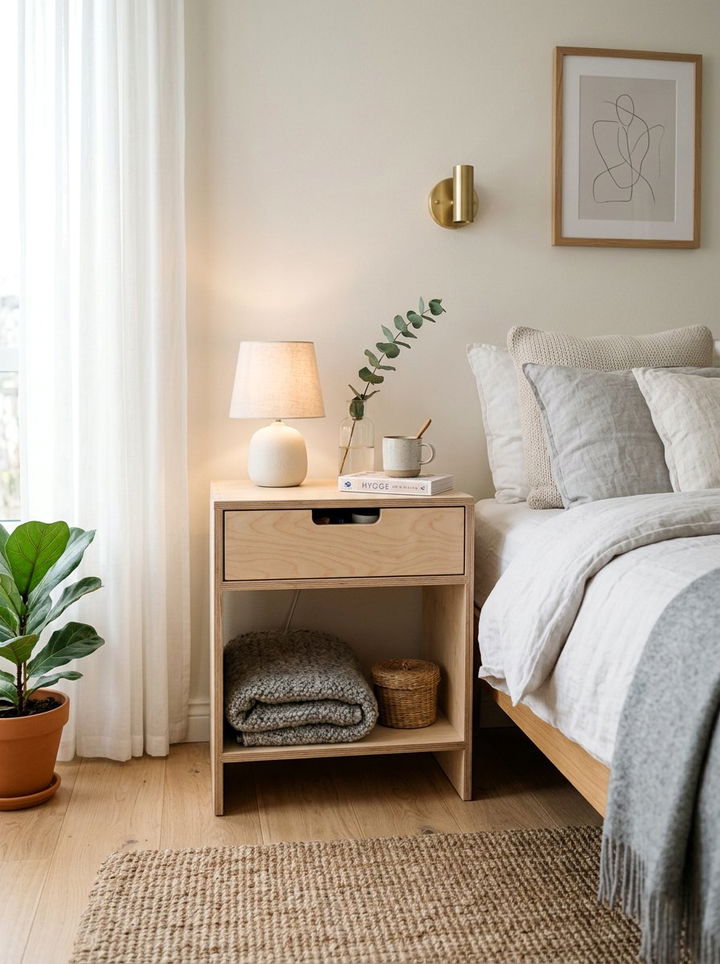Scandinavian Plywood Nightstand - 30 bedroom nightstand ideas
