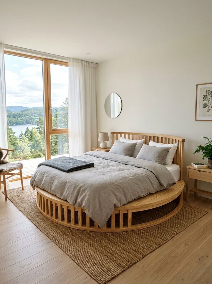 Scandinavian Round Bed - 30 bedroom round beds