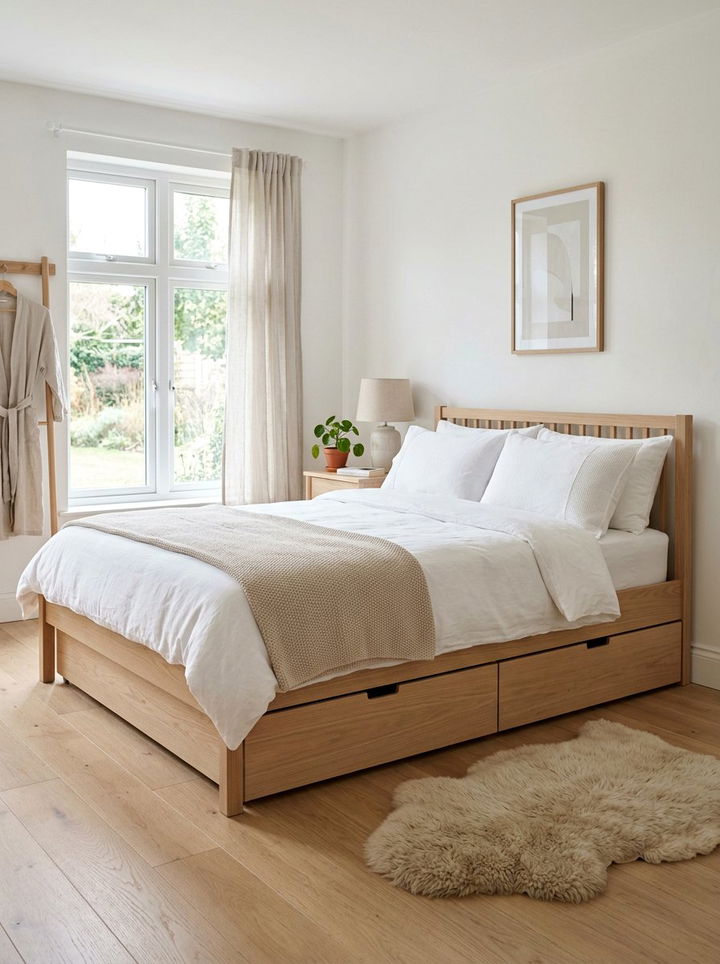 Scandinavian Storage Bed - 30 bedroom ottoman bed ideas