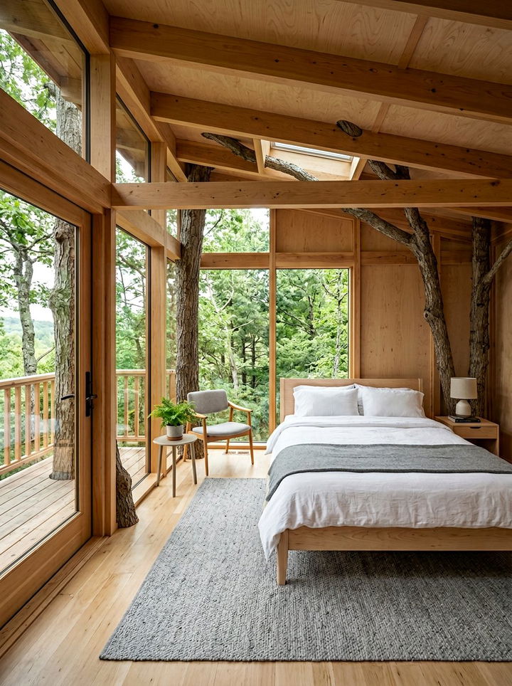 Scandinavian Style Treehouse - 30 treehouse bedroom ideas