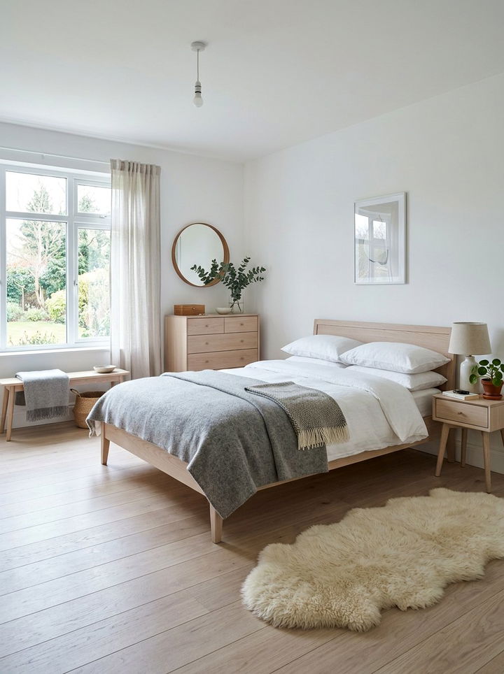 Scandinavian Style White Bedroom - 30 bedroom white walls