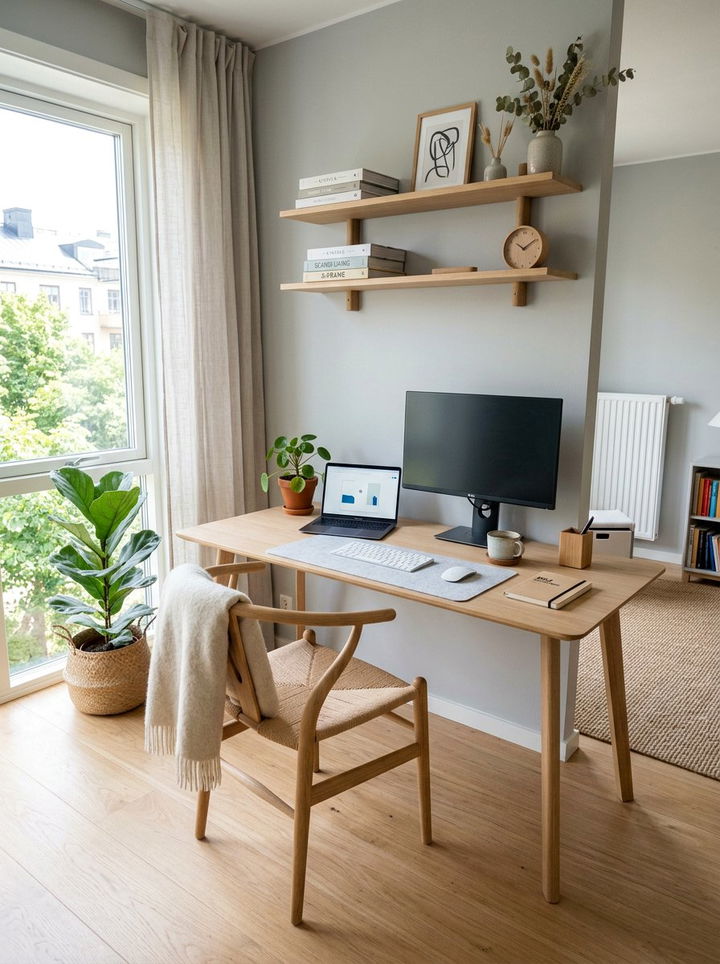 Scandinavian Style Workspace - 30 bedroom office combo ideas