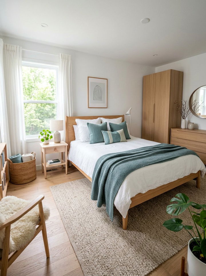 Scandinavian Teal Bedroom - 30 teal bedroom ideas