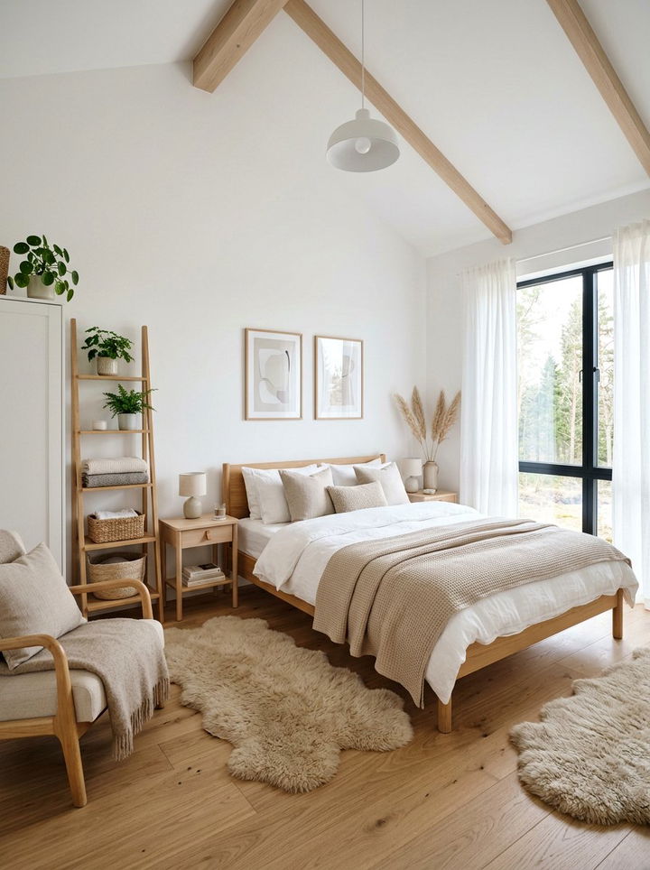 Scandinavian White Bedroom - 30 beige and white bedroom ideas