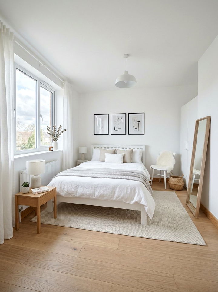 Scandinavian White Bedroom - 30 monochrome bedroom ideas