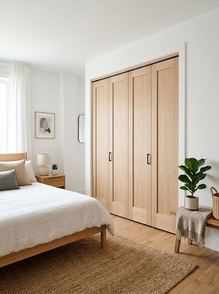 Scandinavian Wood Bifold Door - 30 bedroom bifold doors