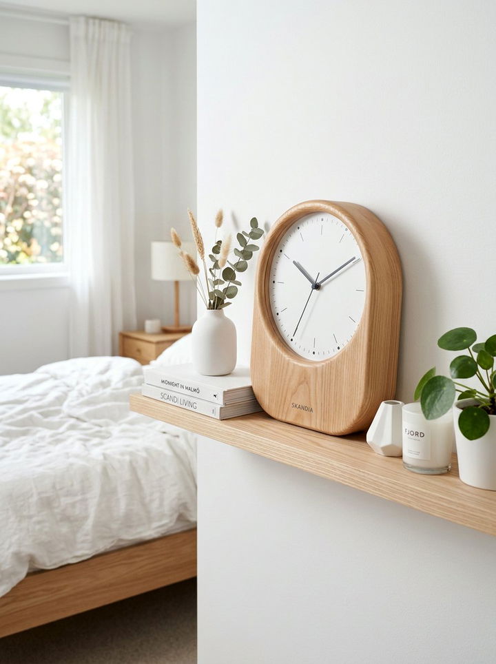 Scandinavian Wood Desk Clock - 30 bedroom clock ideas