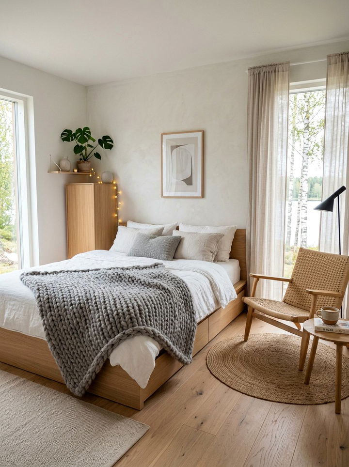 Scandinavian Woven Bedroom - 30 handwoven bedroom ideas