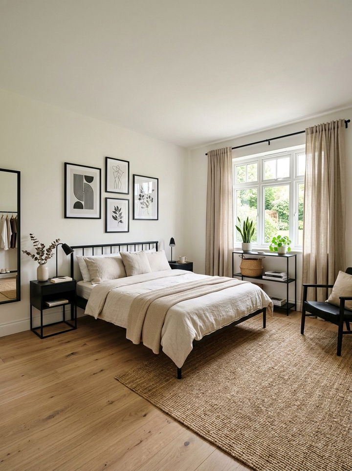 Scandinavian black and beige bedroom - 30 black and beige bedroom color combo