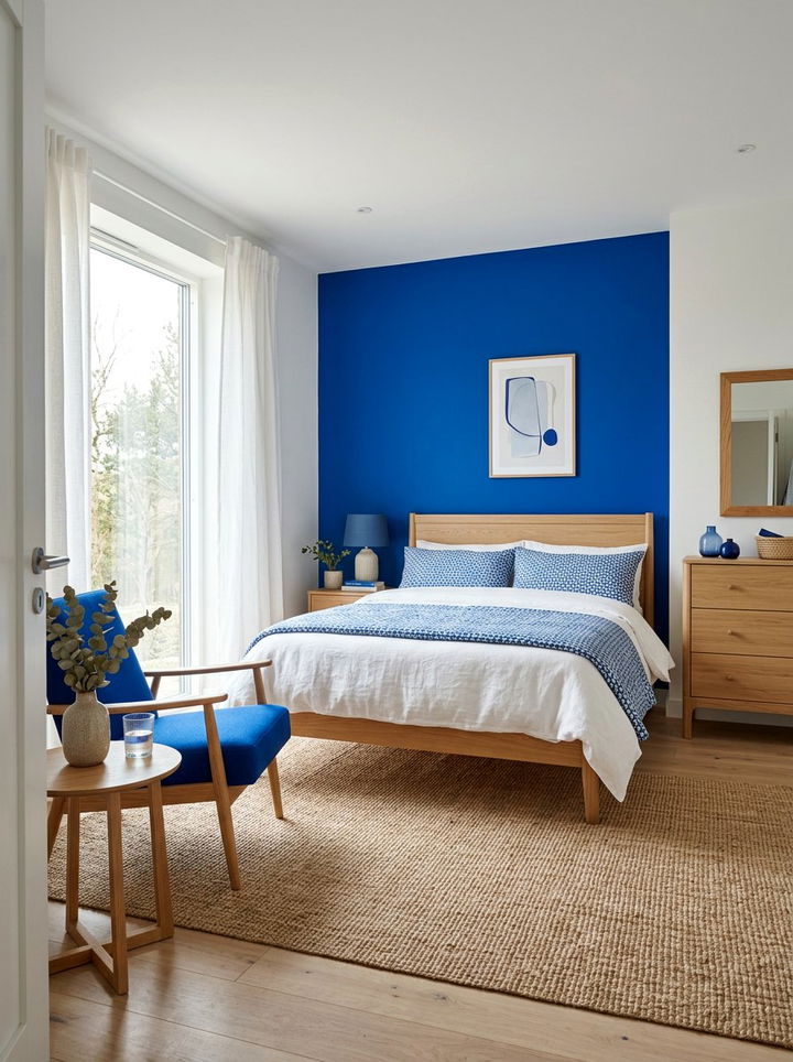 Scandinavian electric blue bedroom - 30 electric blue bedroom ideas