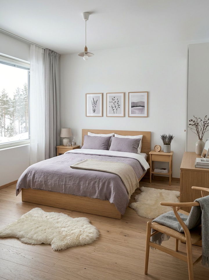 Scandinavian lavender bedroom design - 30 pastel lavender bedroom ideas