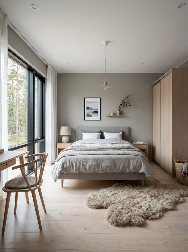 Scandinavian pebble gray bedroom - 30 pebble gray bedroom ideas
