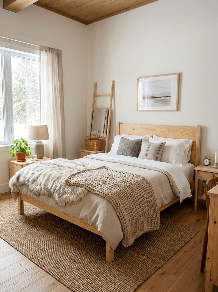 Scandinavian rustic bedroom - 30 rustic beige bedroom ideas