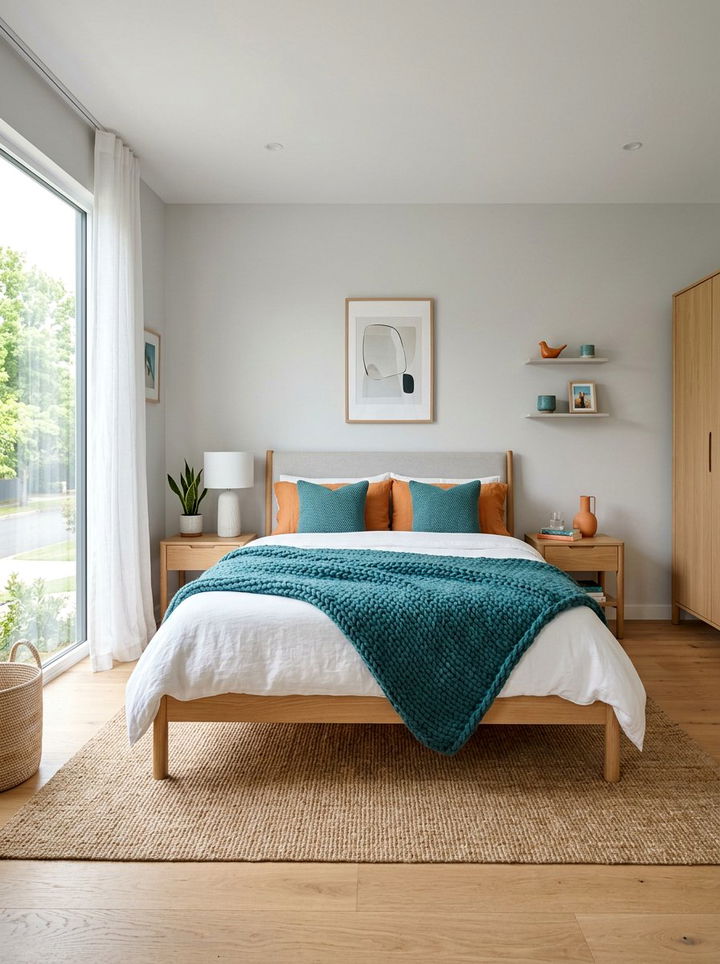 Scandinavian teal and orange bedroom - 30 teal and orange bedroom color combo