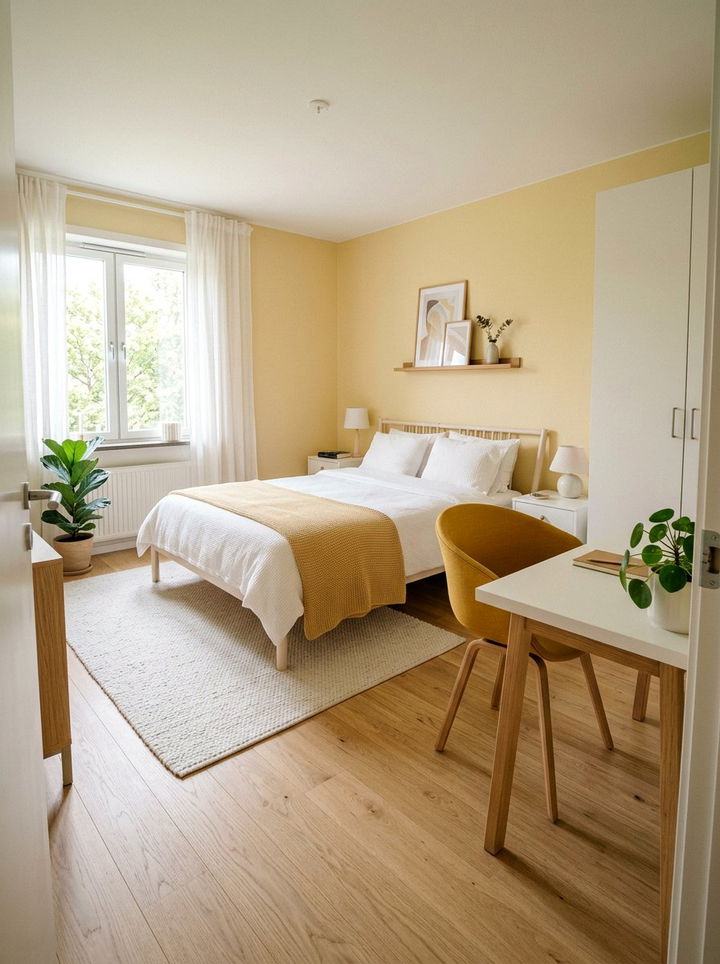 Scandinavian yellow bedroom - 30 golden yellow bedroom ideas