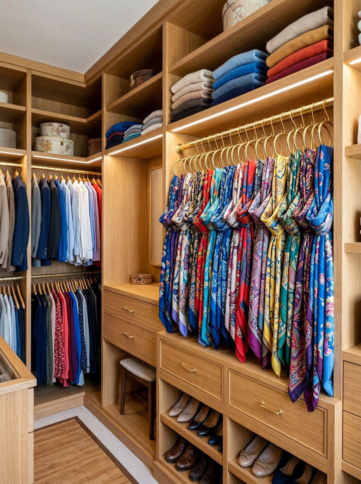 Scarf Rings - 30 bedroom scarf storage ideas