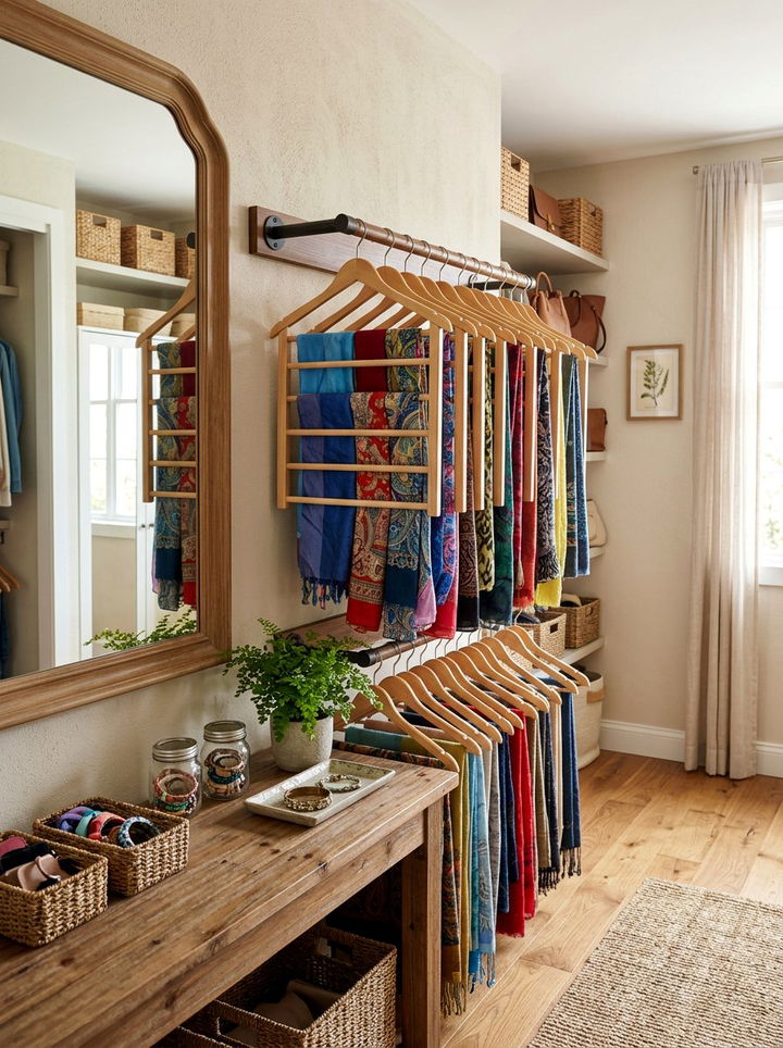 Scarf Storage Solution - 30 bedroom wooden hangers