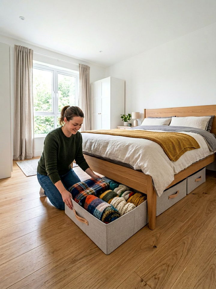 Scarf Under Bed Storage - 30 bedroom scarf storage ideas