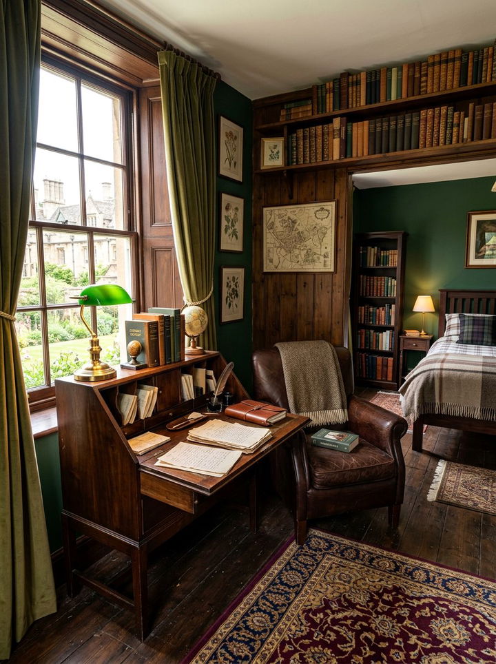 Scholar Study Corner Bedroom - 30 dark academia bedroom ideas