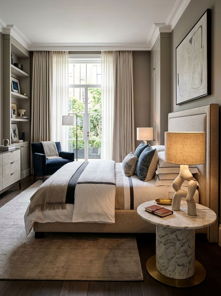 Sculptural Bedside Lamp - 30 bedroom accent lighting ideas