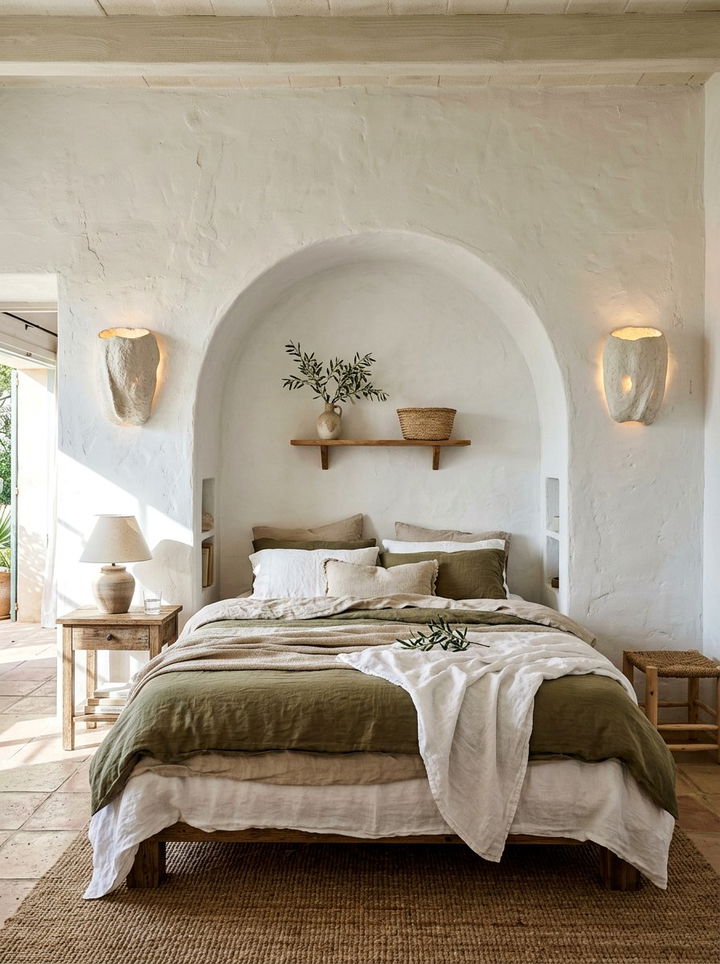 Sculptural Plaster Wall Sconces - 30 bedroom sconce ideas