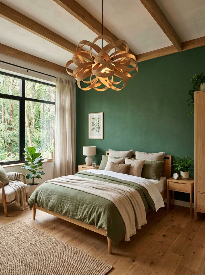 Sculptural Wood Light - 30 bedroom pendant lights