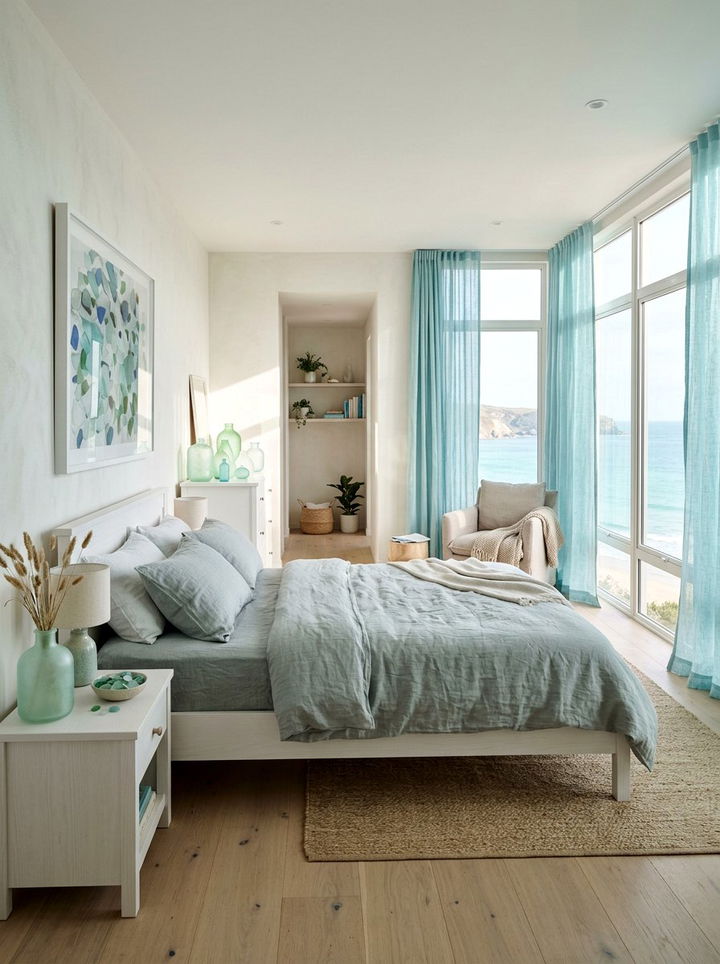 Sea Glass Bedroom - 30 ocean themed bedroom ideas
