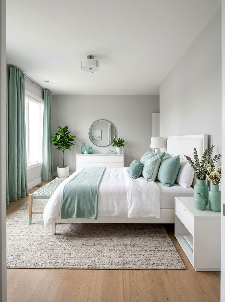 Seafoam Green Accents - 30 underwater bedroom ideas