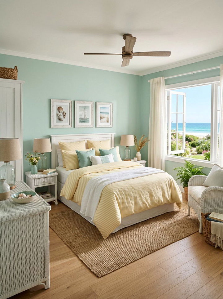 Seafoam Green And Soft Yellow Bedroom - 30 yellow green bedroom ideas