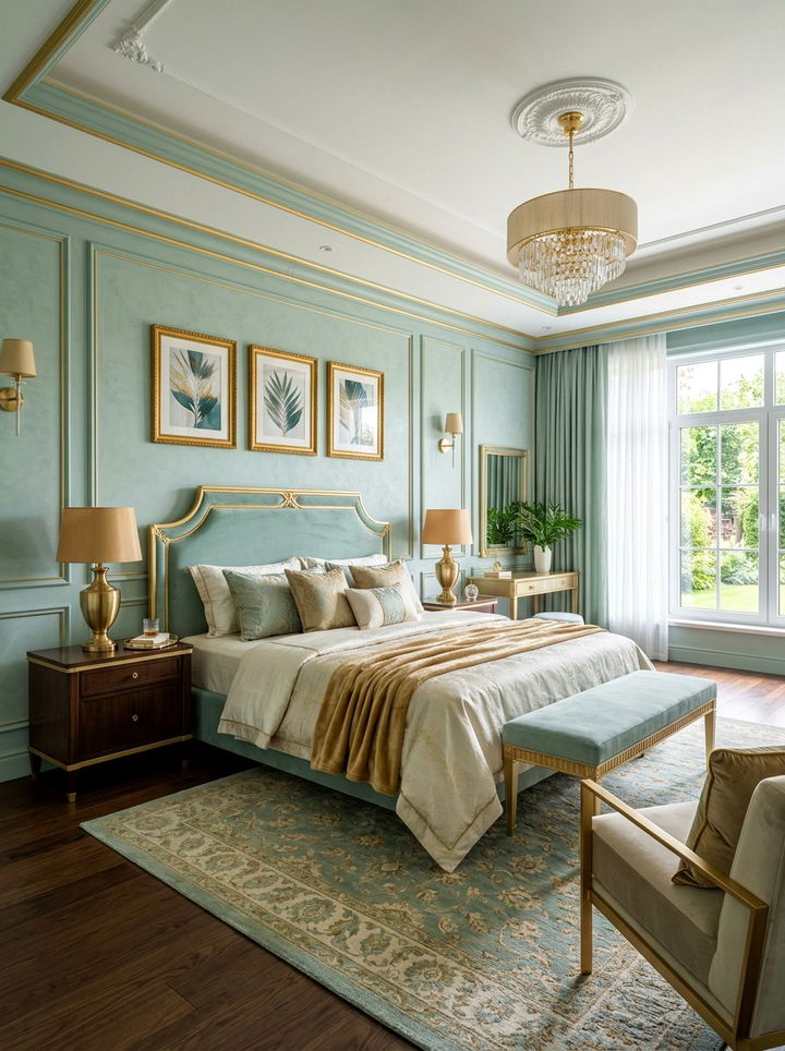 Seafoam Green Gold Bedroom - 30 seafoam green bedroom ideas