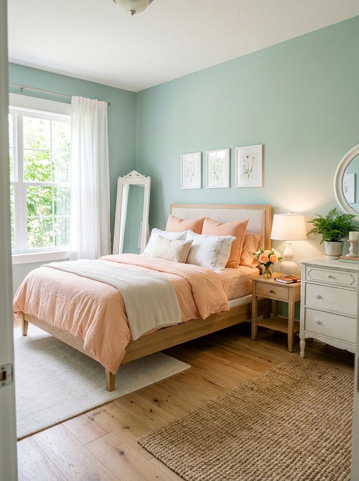 Seafoam Green Peach Bedroom - 30 seafoam green bedroom ideas