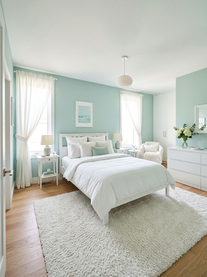 Seafoam Green White Bedroom - 30 seafoam green bedroom ideas