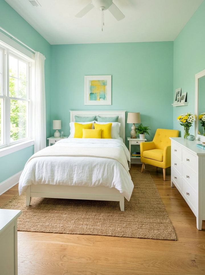 Seafoam Green Yellow Bedroom - 30 seafoam green bedroom ideas