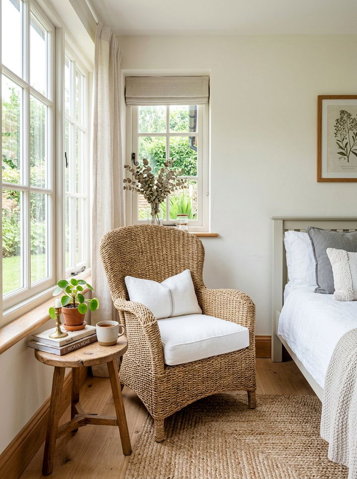 Seagrass Accent Chair - 30 seagrass bedroom ideas