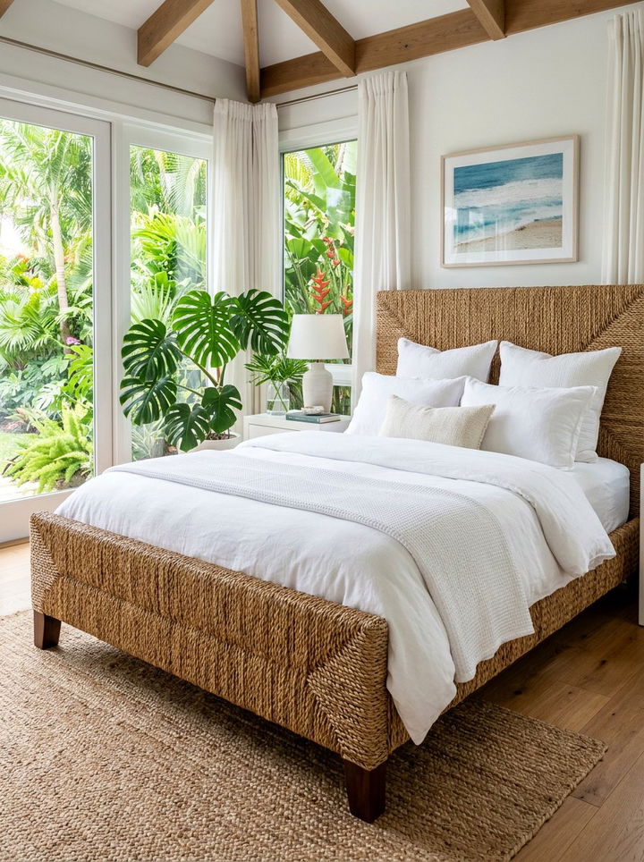 Seagrass Bed Frame - 30 seagrass bedroom ideas