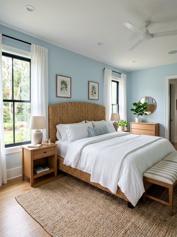 Seagrass Headboard - 30 seagrass bedroom ideas