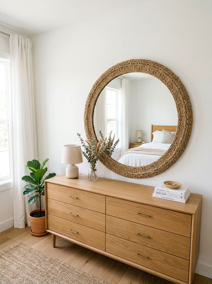 Seagrass Mirror - 30 seagrass bedroom ideas