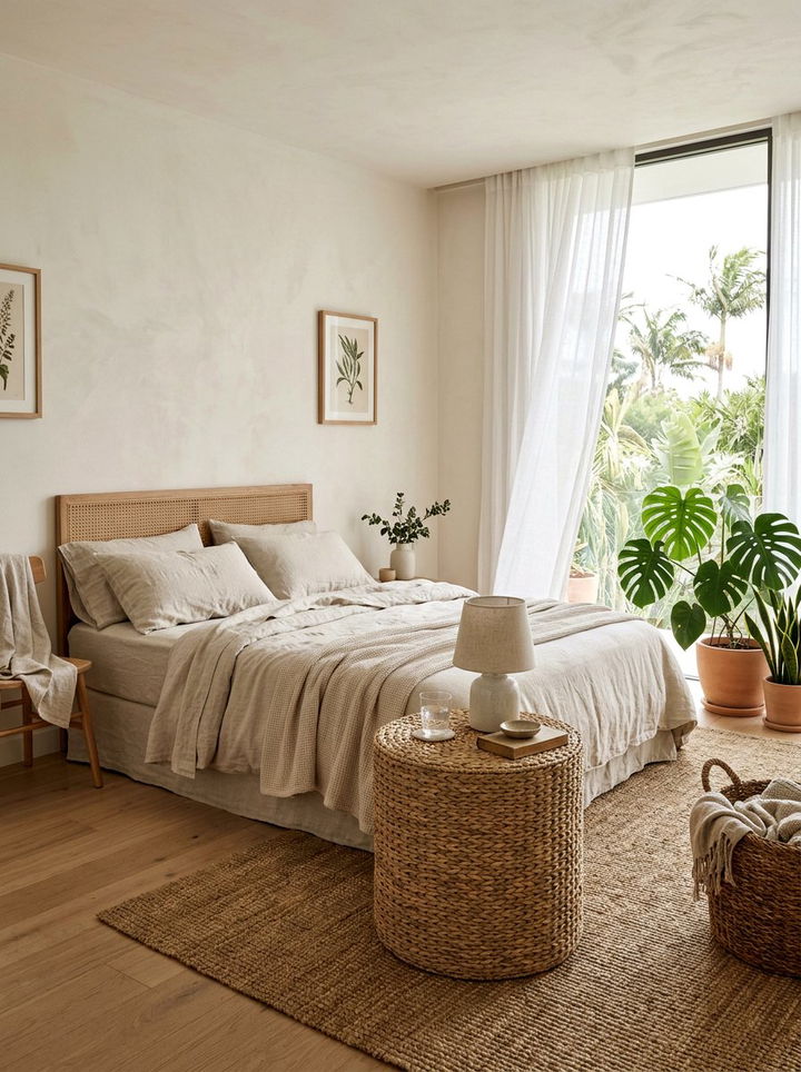 Seagrass Round Nightstand - 30 bedroom round nightstands