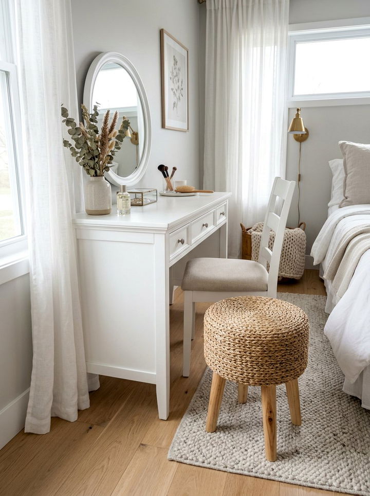 Seagrass Stool - 30 seagrass bedroom ideas